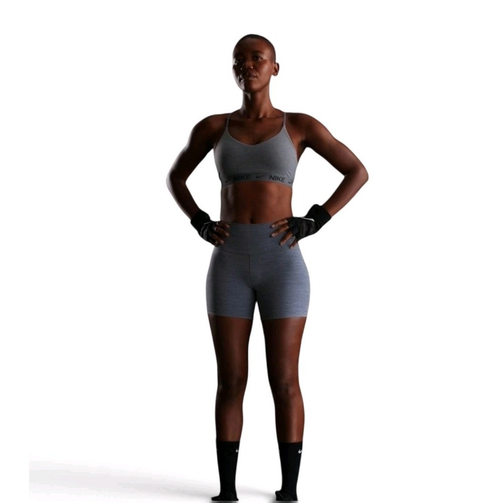 Nike Womens Dri-FIT High-Waisted 5" Biker Shorts FN3211-234 Heather Grey XS NWT